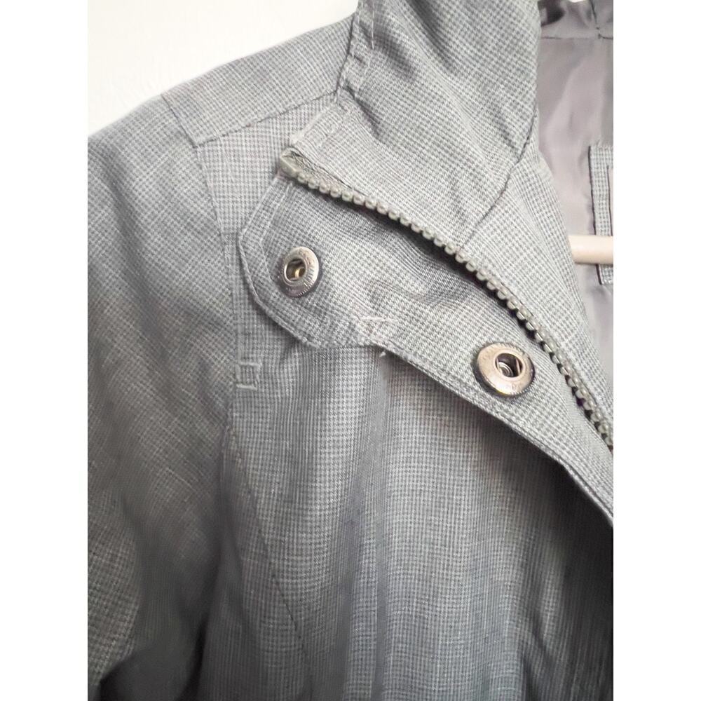 Eddie Bauer On The Go Trench Rain Jacket Hood Mid Length XS Grey Lightweight - Picture 3 of 7